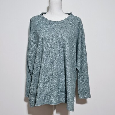 Cherish Story Sweater Sz M Baggy Oversized Comfort Cozy Heathered Teal-image