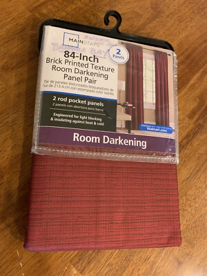 Room Darkening Window Curtain 2 Panel Set Red Rod Pocket 84