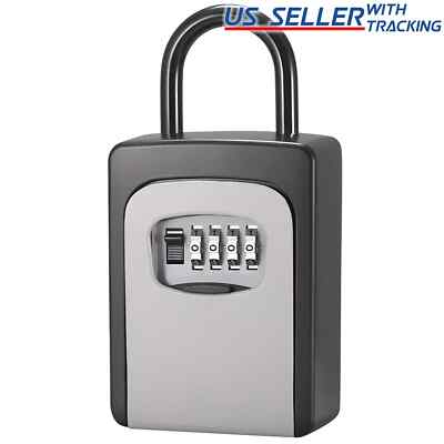 Lock Box Over-the-knob Door Handle Security Safe 4-Digit Combo 6 Key Waterproof-image