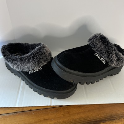 Women's Sketcher’s Cozy Loafer Slippers/clogs Fleece Shoes Size 8 1/2-image