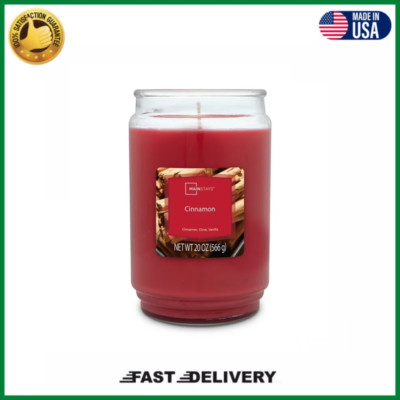 ( PACK OF 1 ) Cinnamon Scented Single-Wick Large Glass Jar Candle, 20 oz, Red-image