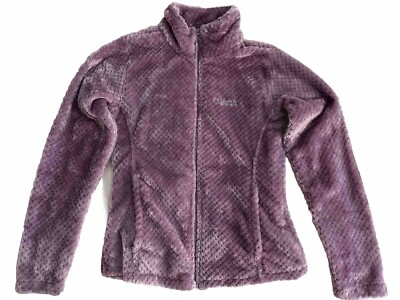 Columbia Fleece Jacket Womens Medium Purple Zip Active Cozy Comfort-image
