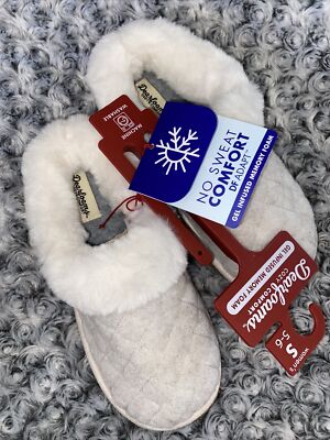 Dearfoams Cozy Comfort Quilted Scuff Slippers  Size Small Size 5-6-image