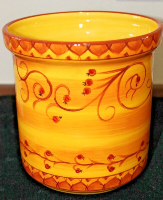 Pier 1 Karistan Handpainted Utensil Holder 7