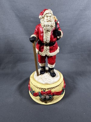 Beautiful Vintage Santa With Toys Music Box handcrafted old world musical santa-image