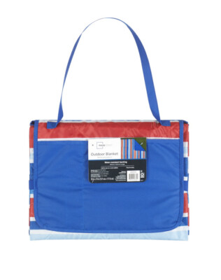 Outdoor Blanket 50” x 70”  Picnic Beach Lawn Sports Red White Blue Mainstays NWT-image