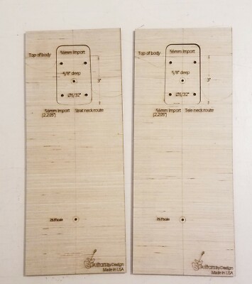 Guitar Body Neck Route Template set Strat Tele 56mm 2.2
