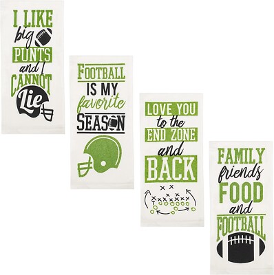 DII Design Imports Dish Towel Football Game Day SET OF 4 Kitchen Hostess Gift-image