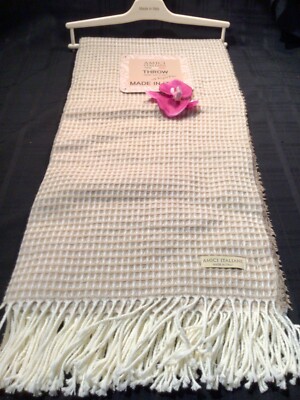 AMICI ITALIANI Throw Blanket Beige & Cream 50 x 60 super soft-image