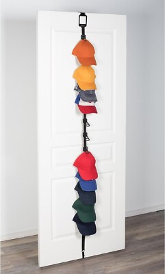 Richard's Baseball Cap Holder  Over the Door Hat/Cap Organizer - Black-image