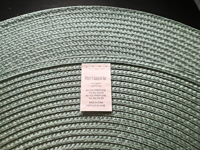 Lot of 5 Pier 1 Mesa Round Braided Woven Placemats Bluegreen-image