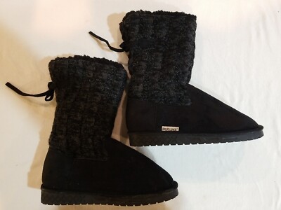 Muk Luks Cozy Comfort Pull on Winter Boots Knit Tops Women's Size 7W PREOWNED-image