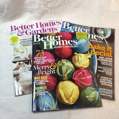 Lot of 3 Better Homes & Gardens Magazine Nov 2014, Dec 2015, Jan 2017-image
