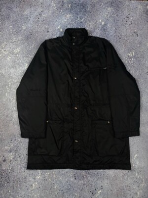 Rare Vintage Givenchy Black Nylon Long Coat Jacket Size L drawstrings-image