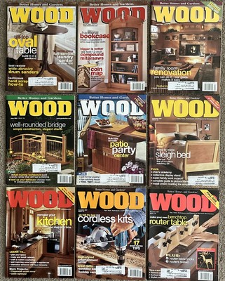 Vintage 2001 Better Homes & Gardens WOOD Magazine 130-138 Lot Of 9 Complete Year-image