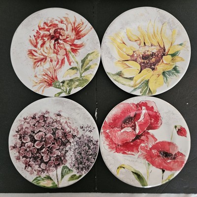 Set of 4 Pier 1 One Imports Floral Blooms 8.5