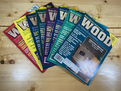 Lot of 8- Vintage Better Homes and Gardens Wood Magazines 1991-image