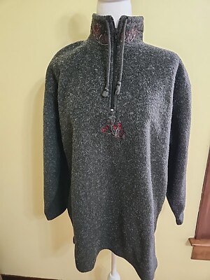 Victoria’s Secret Country Fleece Pullover 1/4 Zip Embroidered Womens Small-image
