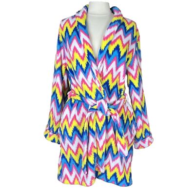 Body Candy (Size XL) Bright Chevron Pattern Fleece Robe - Runs Small-image