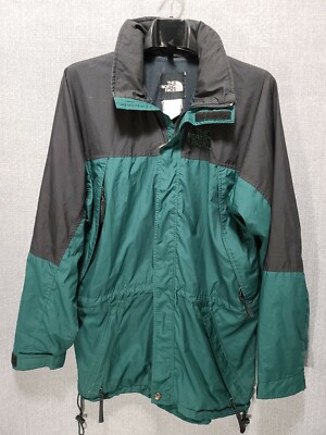 The North Face Vintage Unisex Small Rain Wind Jacket Full Zip Hood Green  C34-image