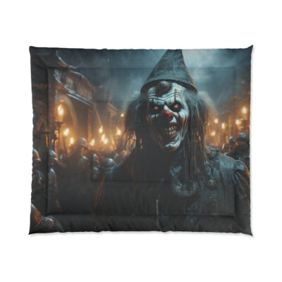 King Size Comforter Haunted House Clown Scary Horror Halloween Insane Metal Band-image