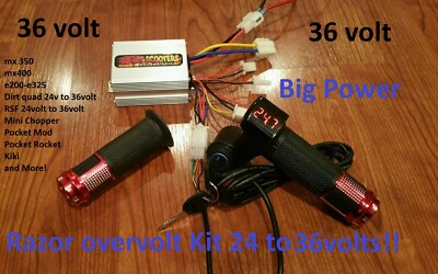 Razor 36v E300 mx 350 -READ throttle controller, electrical kit 36 Over Volt Kit-image