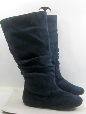 New BLUE  Flat round toe Knee Boot WOMEN Size  6.5-image