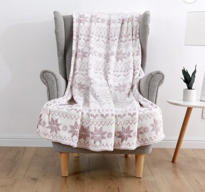 Maintays Plush Throws 50”x60” Velvet Plush Cozy Throws with Christmas design-New-image