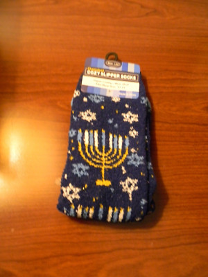 Hanukkah Menorah Cozy Slipper Socks Super Comfy Women's Non-Skid Shoe 10-13 NEW-image