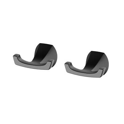 Better Homes & Gardens Simple Flare Wall Mount Robe Hook 2 Pack Matte Black-image