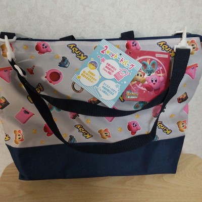 Kirby 2-Way Tote Bag Handbag, Cute Kirby Design, Removable Shoulder Strap-image