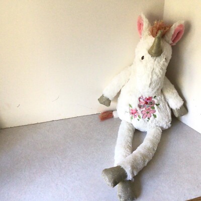 Pier 1 Imports White Unicorn Plush 19