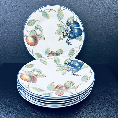 2 Pier 1 Imports Dinner Plates Macintosh Plate set of 2 Fruit Design England-image