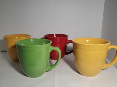 Mainstays Green Stalk Coffee Mug Red Sedona Color Creations 14 Oz 2 Yellow Cups-image