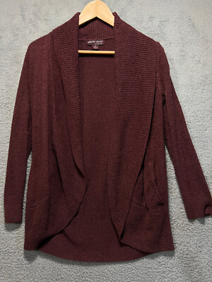Barefoot Dreams Cardigan Women’s M Burgundy “Circle” Sweater  Cozy Lounge-image