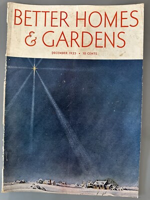 Antique Vintage December 1935 Better Homes & Gardens Magazine COVER Christmas-image