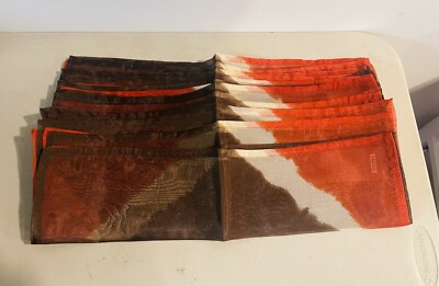 Pier 1 Imports Decorative 20”x20”Sheer Brown & Orange Napkin Table Linens~12-image