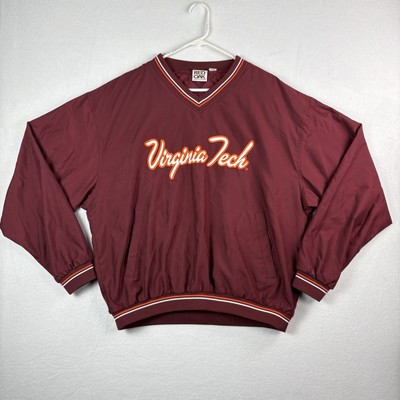 Virginia Tech Hokies Vintage Pullover Rain Wind Jacket Large Red Burgundy-image