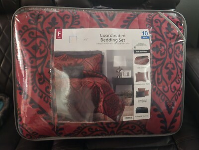 Mainstays 10 Piece Coordinted Bedding Set Full-image