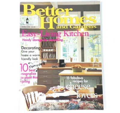 March 1999 Better Homes and Gardens Vintage Magazine Easy-Living Kitchen Issue-image