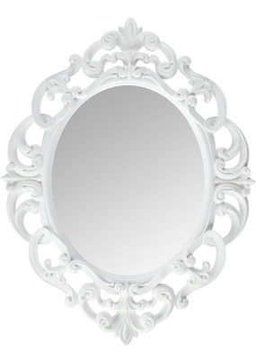 Kids Bedroom Mirror Imports Oval Vintage Wall Mirror, White, 11.5 X 15 Inch-image