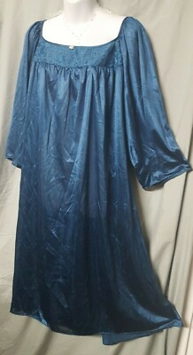 Comfort Choice Nightgown Blue Ankle Length 3/4 Sleeve Plus Size 5X 74