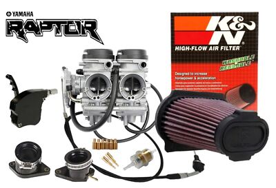 Raptor 660 Carb Kit Complete Stock Carburetor K&N Filter Black Billet Throttle-image