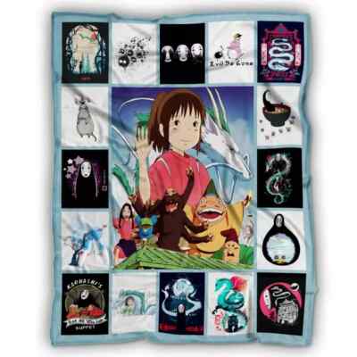 Spirited Away Blanket, Cozy Fleece Throw, Sherpa Blanket, Manga Anime Gift-image