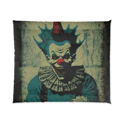 King Size Comforter Haunted House Clown Scary Horror Halloween Insane Metal Band-image