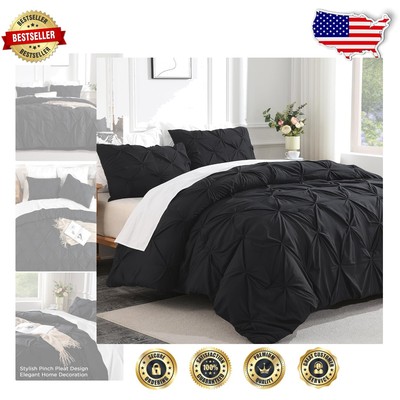 Luxurious Microfiber California King Comforter - All-Season Pintuck Bedding Set-image