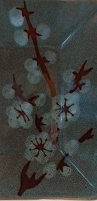 Pier 1 BlueSquare Stoneware Salad Plate 8x8 In Tranquil Cherry Blossom Design -image