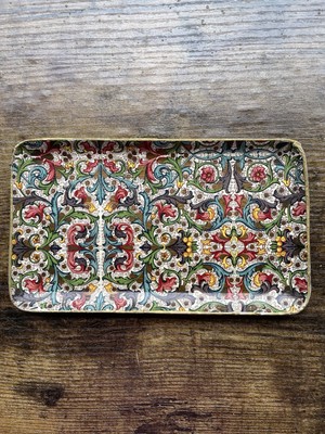 4 Vintage Viking Imports Canapé Trays Japan Florentine Design NEW-image