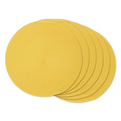 DII Yellow Round Polypropylene Woven Placemat (Set of 6)-image