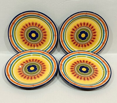 Set of 4 Mexicali by Pier 1 Ironstone Salad Plates 8-3/4